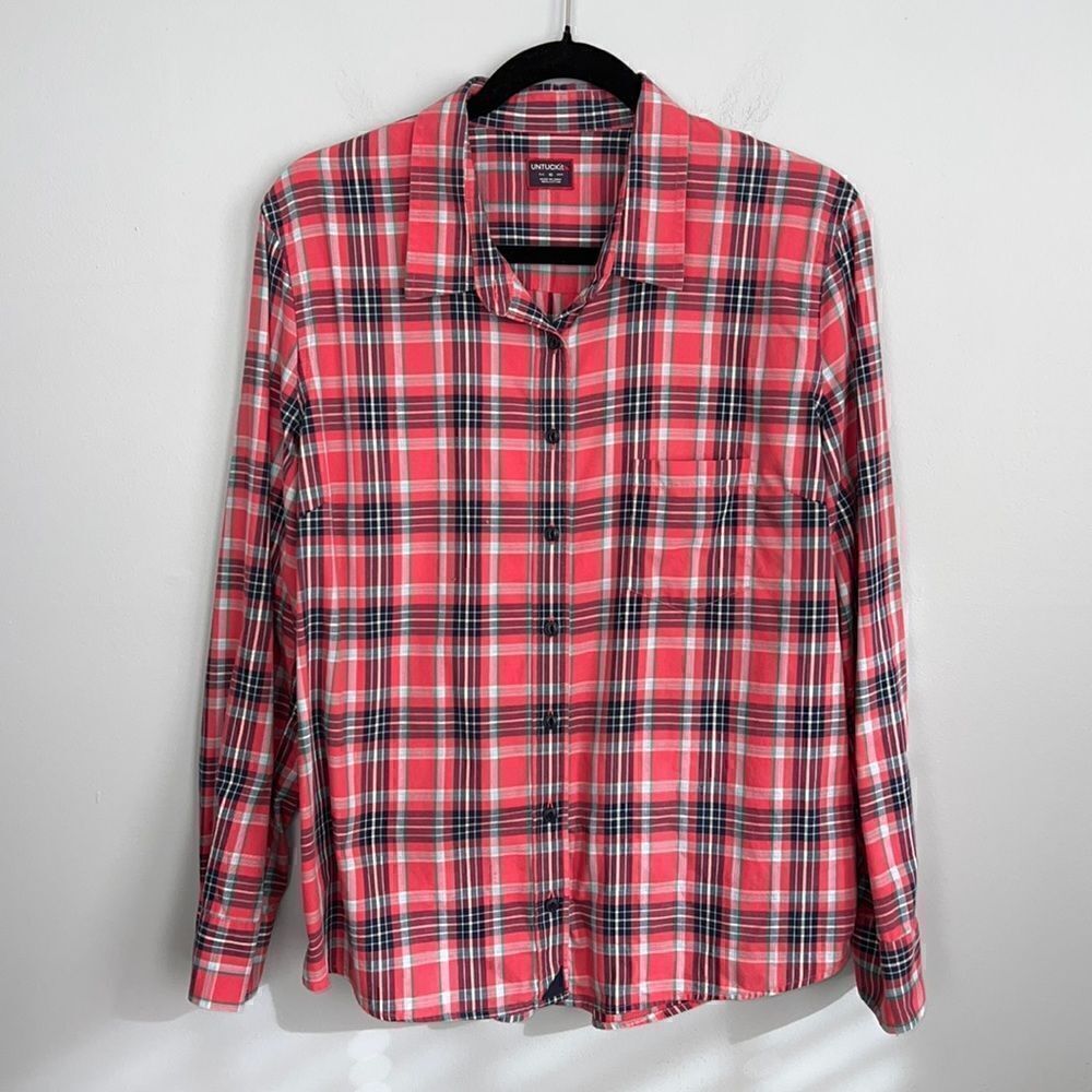 Boys youth kids 16 UNTuKit button down plaid shirt